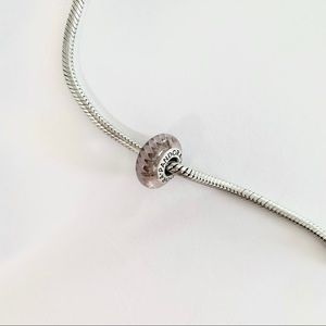 PANDORA | PINK MURANO “ZIG-ZAG” GLASS BEAD CHARM DISCONTINUED RARE